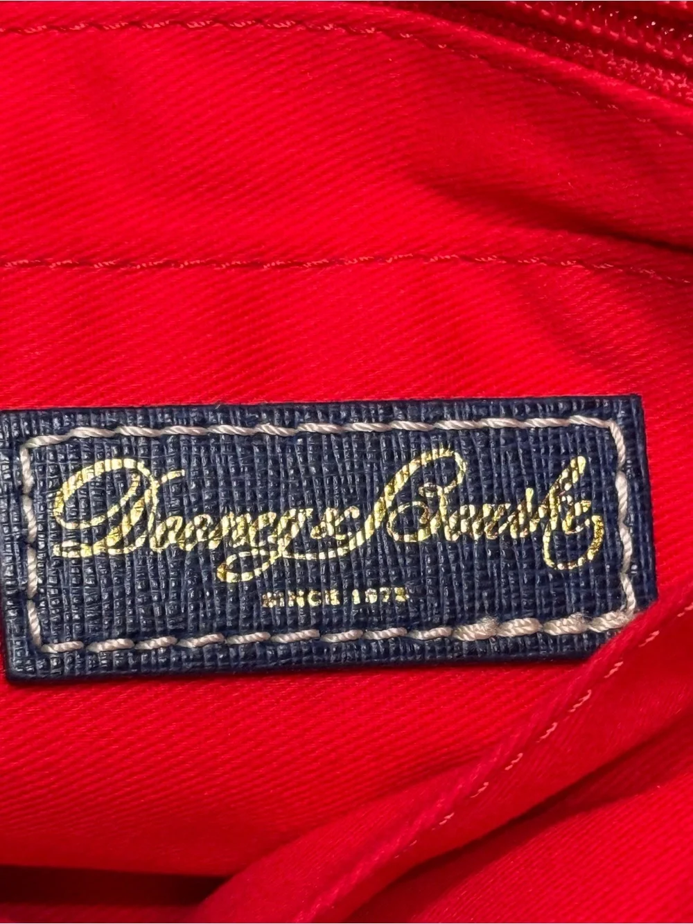 Dooney & Bourke Chevron Ruby Mini Satchel Coated Cotton Handbag Navy Blue White